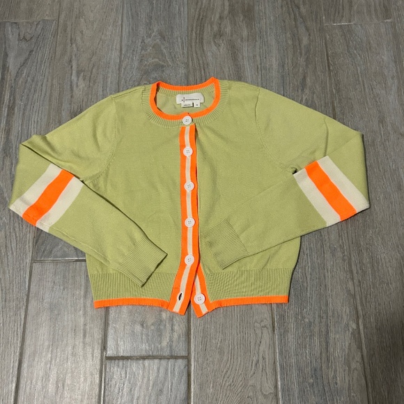 Anthropologie Sweaters - LIKE NEW! Women's Anthropologie Green/Orange Cardigan - MEDIIUM